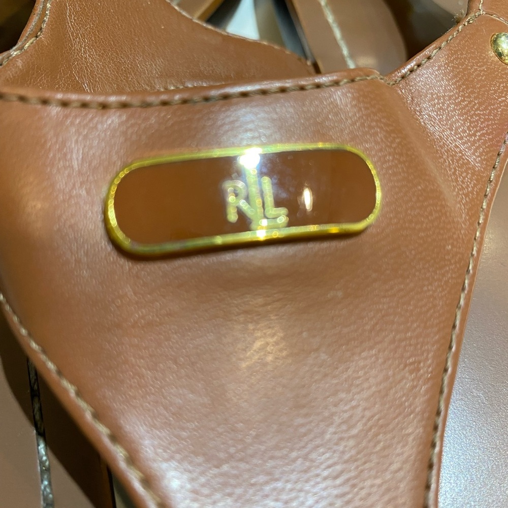 RALPH LAUREN Sandals, Brown Tan , Size 10